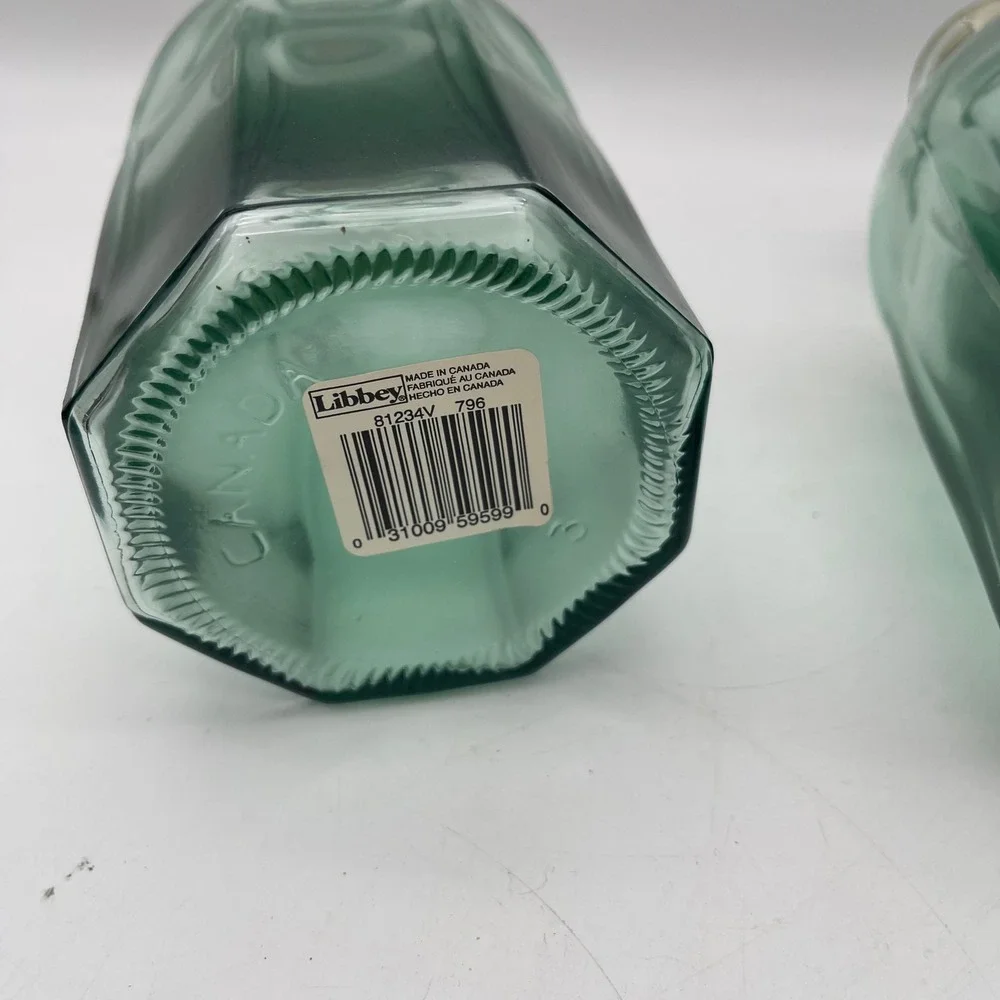 Libbey Green Glass Hexagon Decanter Bottles with Cork Set of 3 81234V Canada
